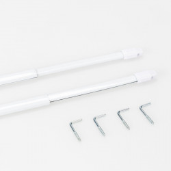Tringles de vitrage extensibles avec vis – 40 à 70 cm
