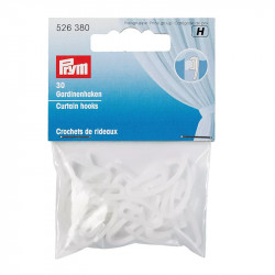 Crochets de rideaux blancs Ø 23 mm x 10 mm - Prym 526380