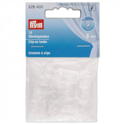 Crochets à clips transparents 6 mm pour rideaux - Prym 526400