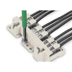 Adaptateur bornes Wago série 221Ex à fixer sur rail DIN 35 Wago 221-501 à visser