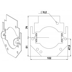 Plaque immobilisation moteur Simu sur joue Alu Coffre 165 - ZF C518N