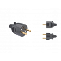 Fiche mâle noire droite à coiffe 2 pôles + terre 16A - 713530