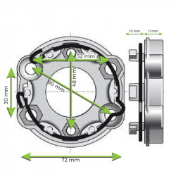 Support moteur Somfy TH 45 mm - Tête étroite - Volet roulant et store