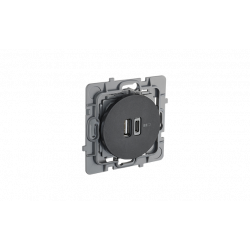 Prise USB-A + USB-C noir intense CASUAL EVOLUTION - Debflex 749654