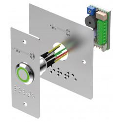 Bouton poussoir PMR Sewosy PB19VB_BBL-LE lumineux vert/blanc 2 plaques