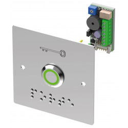 Bouton poussoir PMR Sewosy PB19VB_BBL lumineux vert/blanc plaque large