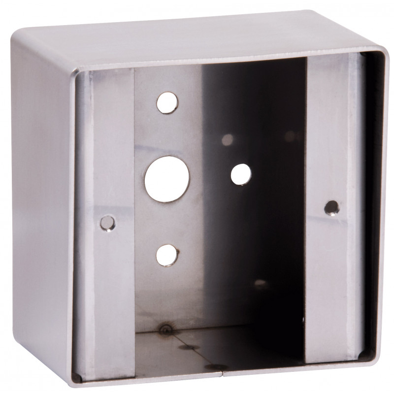 Boitier de mise en applique carré Sewosy PBHI2 bouton poussoir inox