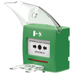 Déclencheur manuel vert 2 contacts Sewosy SHOKV2 - Langue française