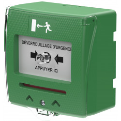 Déclencheur manuel vert 2 contacts Sewosy SHOKV2 - Langue française