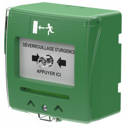 Déclencheur manuel vert 2 contacts Sewosy SHOKV2 - Langue française