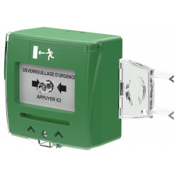 Déclencheur manuel vert 2 contacts Sewosy SHOKV2 - Langue française