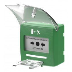 Déclencheur manuel vert 2 contacts Sewosy SHOKV4 détection/buzzer/LED