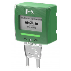 Déclencheur manuel vert 2 contacts Sewosy SHOKV4 détection/buzzer/LED