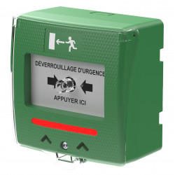 Déclencheur manuel vert 2 contacts Sewosy SHOKV4 détection/buzzer/LED