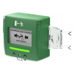 Déclencheur manuel vert 2 contacts Sewosy SHOKV4 détection/buzzer/LED