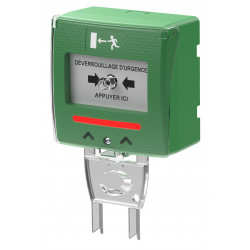 Déclencheur manuel vert 2 contacts Sewosy SHOKV4 détection/buzzer/LED