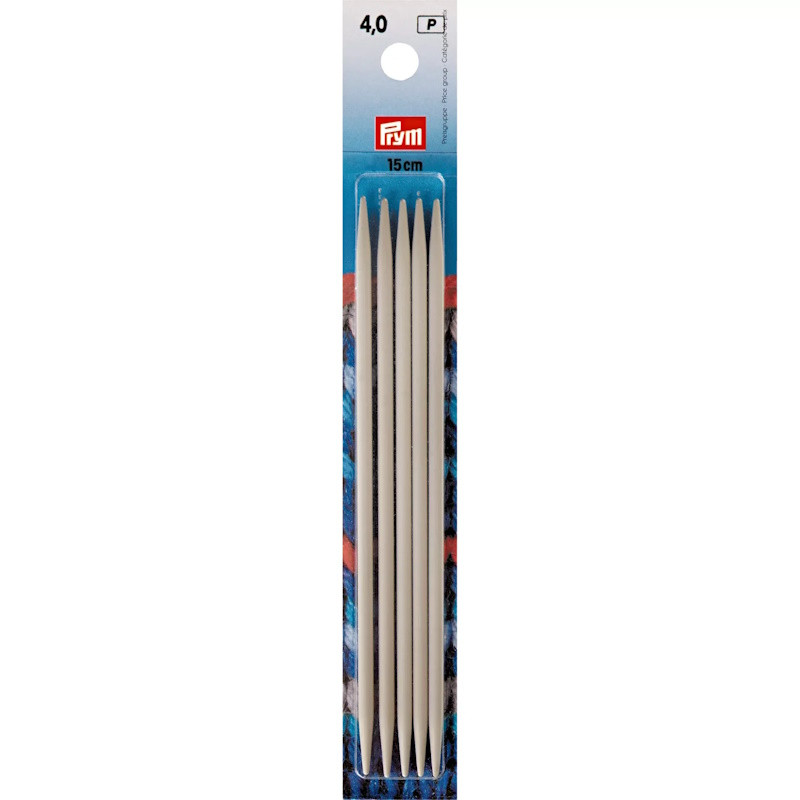 Aiguilles à tricoter Prym 2 pointes 15 cm – 4,00 mm – Gris perle