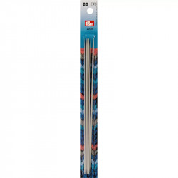 Aiguilles à tricoter Prym 2 pointes 20 cm – 2,00 mm – Gris perle