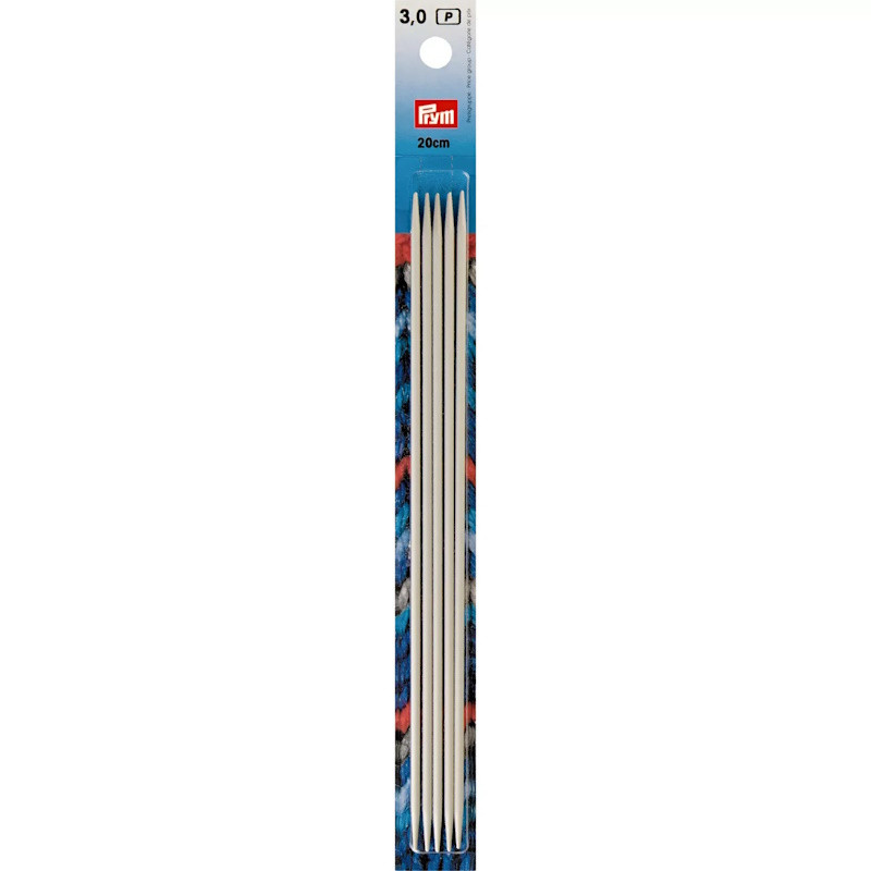 Aiguilles à tricoter Prym 2 pointes 20 cm – 3,00 mm – Gris perle