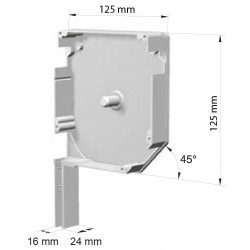 Flasque volet roulant aluminium 45° pan coupe 125 mm