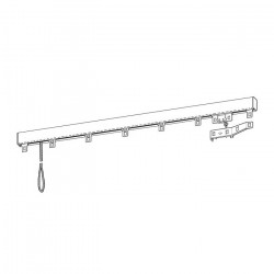 Tringle à rideaux Prestige Blanc - 1,60m - 1 rideau