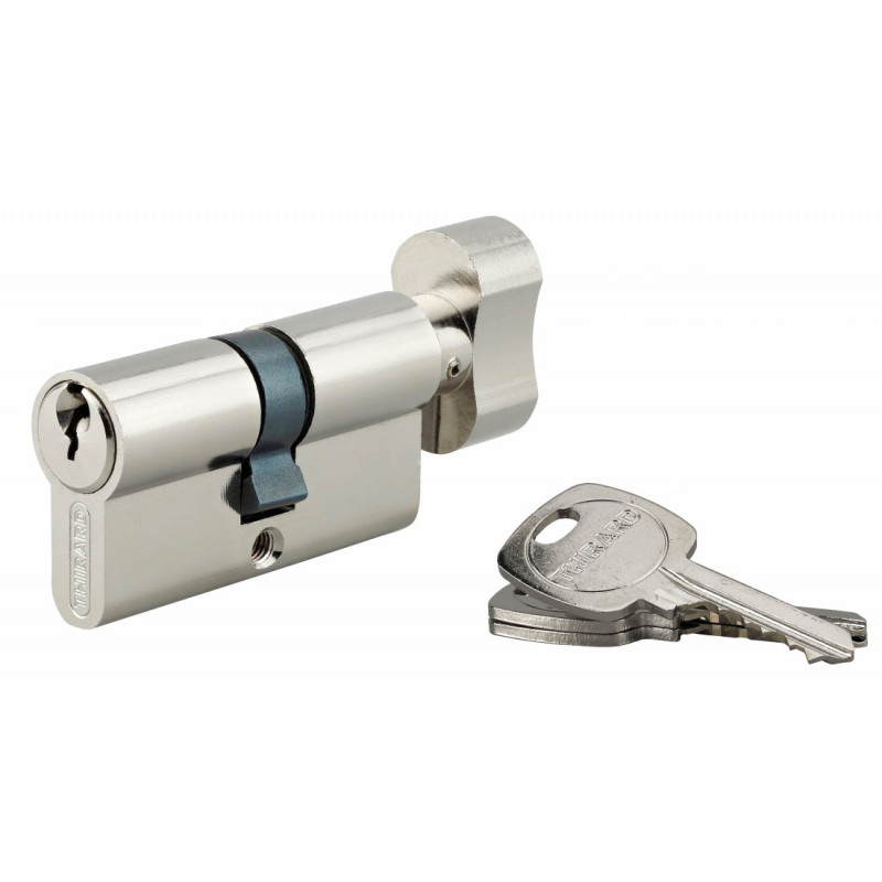 Cylindre STD à bouton nickelé 30x30 3 clés crantées - Thirard 00014061