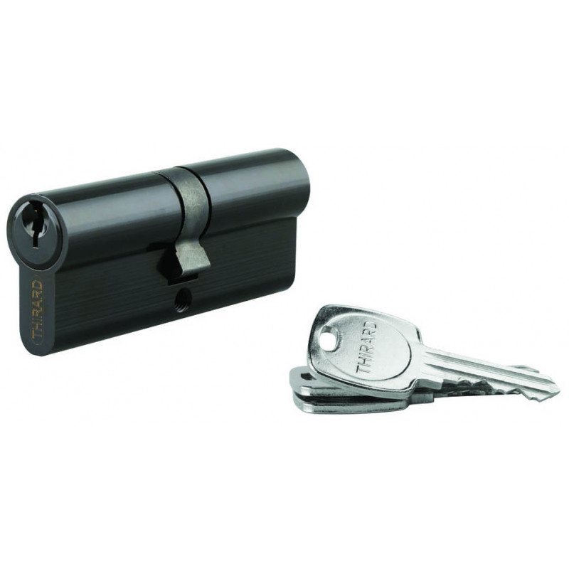 Cylindre STD noir 40x40 mm 3 clés crantées - Thirard 00216144