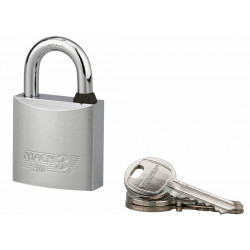 Cadenas MACH 3 nickelé 30 mm 3 clés acier nickelé - Thirard 00094317
