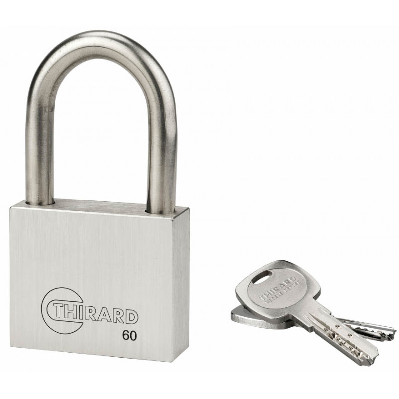 Cadenas INOX 60 mm 2 clés réversibles laiton - Thirard 00090406