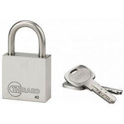 Cadenas INOX 40 mm 2 clés réversibles laiton - Thirard 00090404