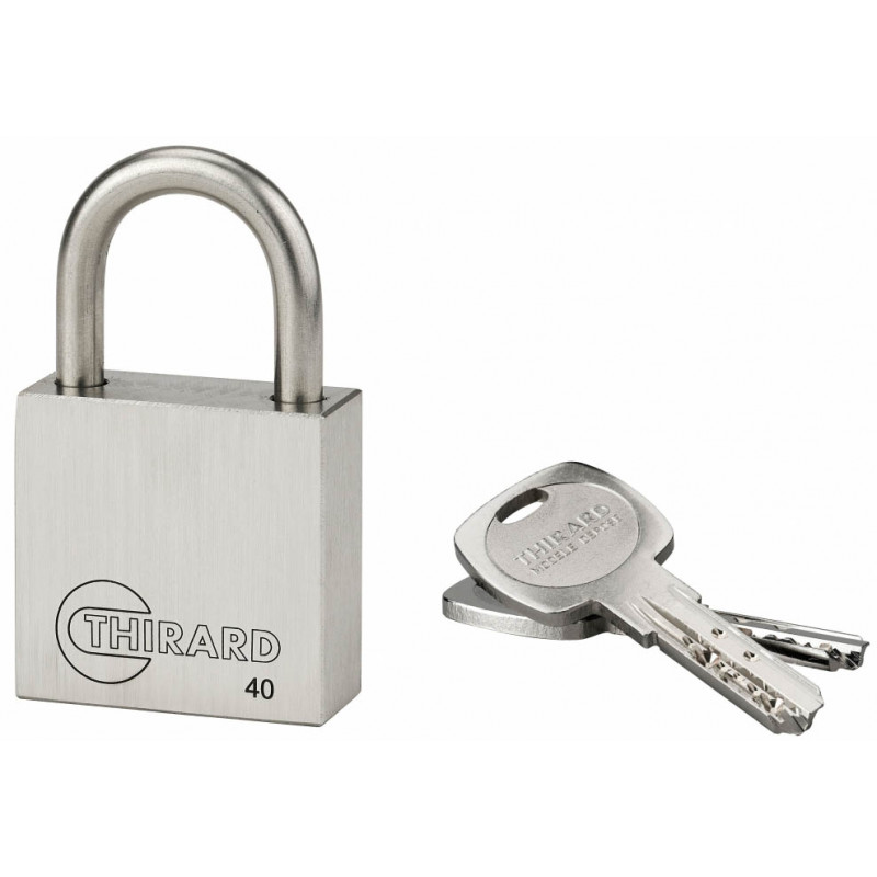 Cadenas INOX 40 mm 2 clés réversibles laiton - Thirard 00090404