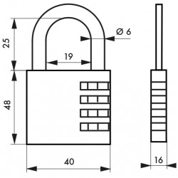 Cadenas COMPACT 04 à code noir 40 mm - Thirard 00037900