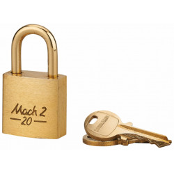 Cadenas MACH 2 anse laiton 20 mm 2 clés laiton - Thirard 00063202