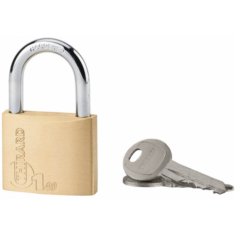 Cadenas Type 1 plus 40 mm 2 clés acier nickelé - Thirard 00080040