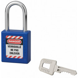Cadenas de consignation 40 mm à anse acier 6 x 38 mm – Bleu - Thirard 00091264