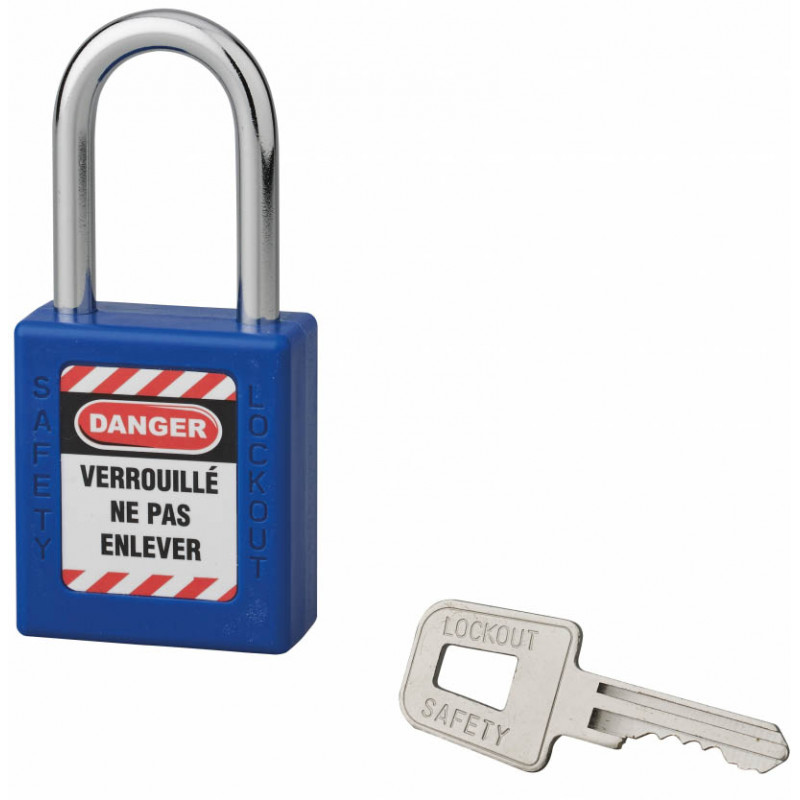 Cadenas de consignation 40 mm à anse acier 6 x 38 mm – Bleu - Thirard 00091264
