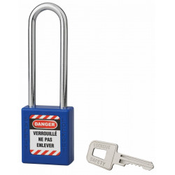 Cadenas de consignation 40 mm à anse acier 6 x 76 mm – Bleu - Thirard 00091244