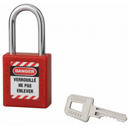 Cadenas de consignation 40 mm à anse acier Ø 6 x 38 mm – Rouge – Thirard 00091260