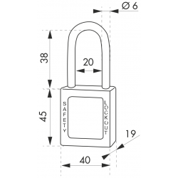 Cadenas de consignation 40 mm à anse acier Ø 6 x 38 mm – Rouge – Thirard 00091260