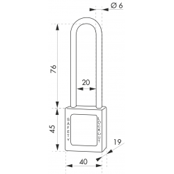 Cadenas de consignation 40 mm à anse acier Ø 6 x 76 mm – Rouge – Thirard 00091240