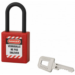 Cadenas de consignation 40 mm à anse nylon Ø 6 x 38 mm – Rouge – Thirard 00091270
