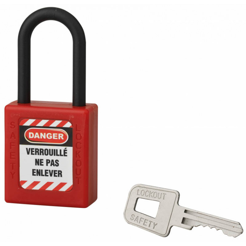 Cadenas de consignation 40 mm à anse nylon Ø 6 x 38 mm – Rouge – Thirard 00091270
