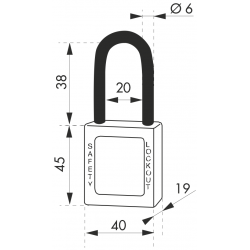 Cadenas de consignation 40 mm à anse nylon Ø 6 x 38 mm – Rouge – Thirard 00091270
