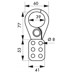Mâchoire de consignation pour cadenas D39 mm - Thirard 00091191