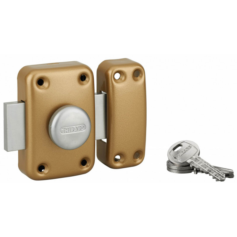 Verrou de sûreté CAPITAL à bouton et cylindre 40 mm - Thirard 00091310