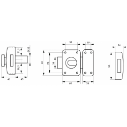 Verrou de sûreté CAPITAL à bouton et cylindre 40 mm - Thirard 00091310