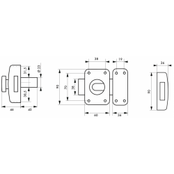 Verrou de sûreté CAPITAL à bouton et cylindre 45 mm - Thirard 00092310