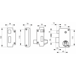 Serrure verticale porte entrée DC à fouillot gauche - Thirard 00000146
