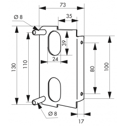 Plaque de fixation 75x130 pour serrure verticale - Thirard 00008967