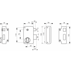 Boitier vertical grille et portail Thirard droit pour CP - 00009819
